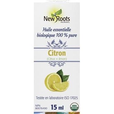 Huile Essentielle de Citron -New Roots Herbal -Gagné en Santé