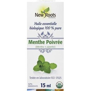 Huile Essentielle de Menthe Poivrée -New Roots Herbal -Gagné en Santé