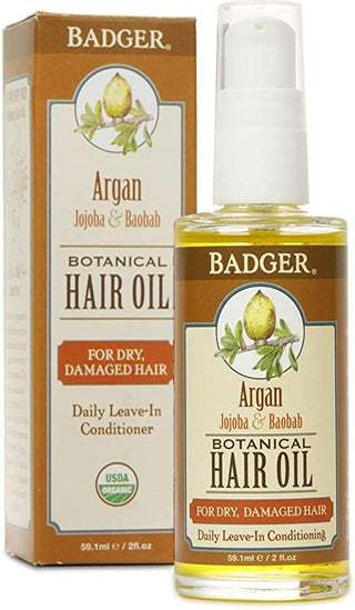 Huile pour Cheveux - Argan -Badger Balm -Gagné en Santé