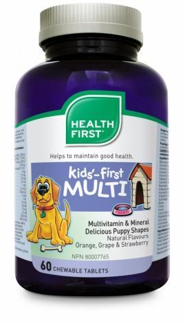 Kid's-First Multivitamine & minerals (comprimés à croquer) -Health First -Gagné en Santé