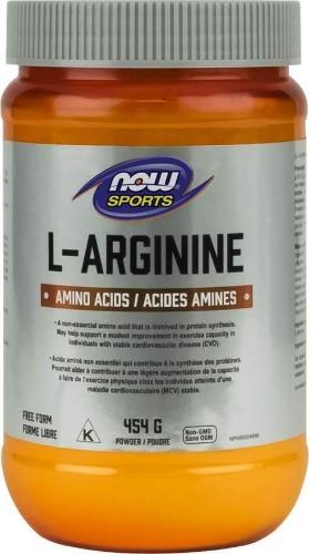 L-Arginine (Poudre) -NOW -Gagné en Santé