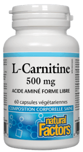L-Carnitine 500 mg -Natural Factors -Gagné en Santé