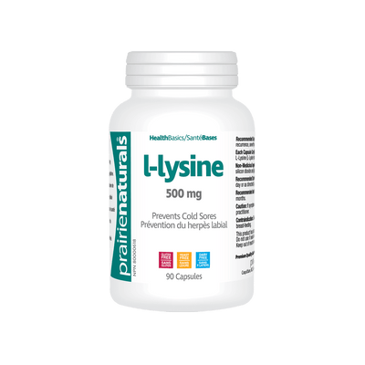 L-Lysine 500 mg - Acide aminée -Prairie Naturals -Gagné en Santé