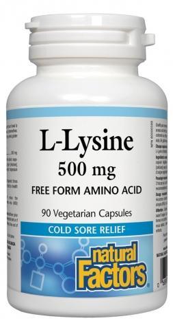 L-Lysine 500 mg, Natural Factors -Natural Factors -Gagné en Santé