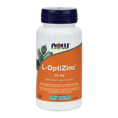 L-OptiZinc 30 mg + Cuivre -NOW -Gagné en Santé