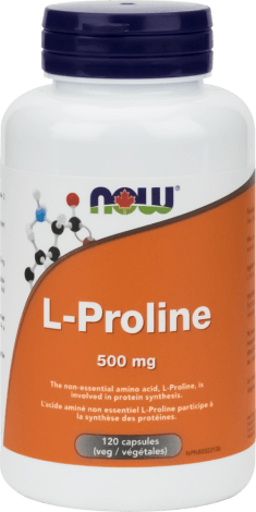 L-Proline 500 mg -NOW -Gagné en Santé