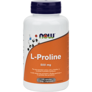 L-Proline 500 mg -NOW -Gagné en Santé
