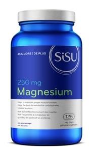 Magnésium 250 mg | Bonus 125 capsules -SISU -Gagné en Santé
