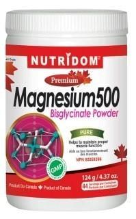 Magnesium 500 Bisglycinate Poudre Nutridom | 124 g -Nutridom -Gagné en Santé