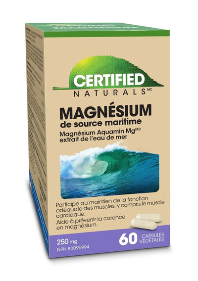 Magnésium de source marine 250 mg -Certified Naturals -Gagné en Santé