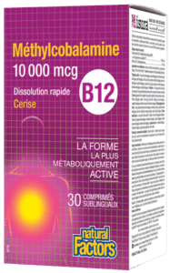 Méthylcobalamine B12 10 000 mcg · Dissolution rapide, Arôme de cerise -Natural Factors -Gagné en Santé