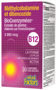 Méthylcobalamine et dibencozide BioCoenzymées 3 000 mcg -Natural Factors -Gagné en Santé