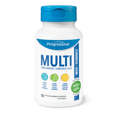 Multivitamines - Hommes Actifs -Progressive Nutritional -Gagné en Santé