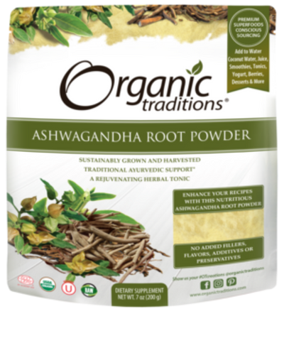 Organic Ashwagandha Powder -Organic Traditions -Gagné en Santé
