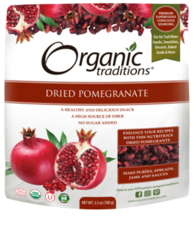Organic Dried Pomegranates -Organic Traditions -Gagné en Santé