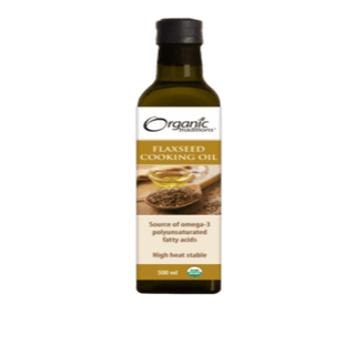 Organic Flaxseed Cooking Oil -Organic Traditions -Gagné en Santé