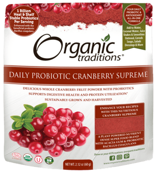 Organic Probiotic Cranberry Supreme -Organic Traditions -Gagné en Santé