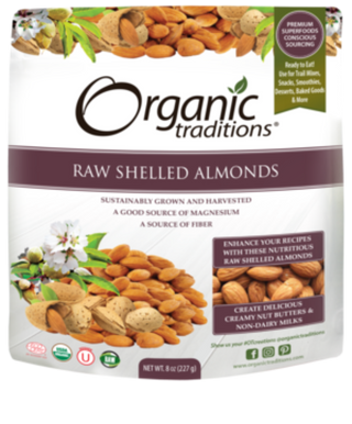 Organic Raw Almonds -Organic Traditions -Gagné en Santé