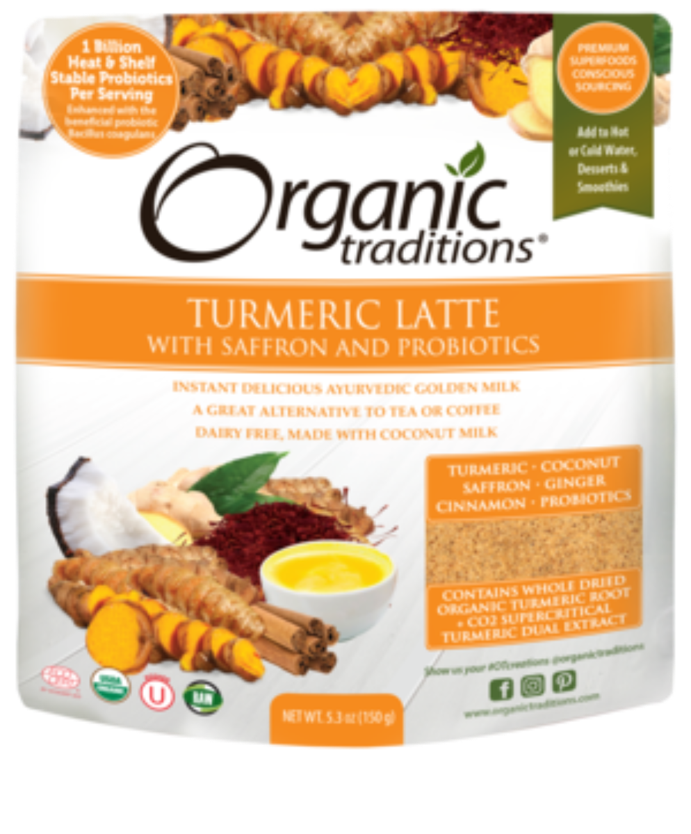 Organic Turmeric Latte with Probiotics -Organic Traditions -Gagné en Santé
