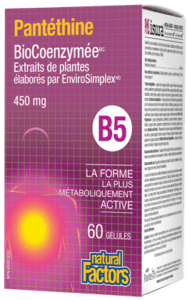 Pantéthine BioCoenzymée B5 450 mg -Natural Factors -Gagné en Santé