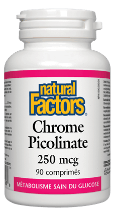 Picolinate de Chrome -Natural Factors -Gagné en Santé