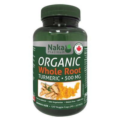 Platinum Organic Whole Root Turmeric -Naka Herbs -Gagné en Santé