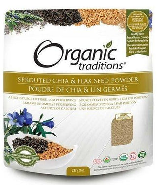 Poudre de Chia & Lin Germées -Organic Traditions -Gagné en Santé