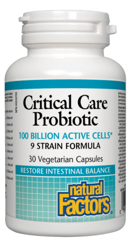 Probiotique soins essentiels 100 milliards de cellules actives -Natural Factors -Gagné en Santé