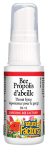 Propolis d'abeille vaporisateur pour la gorge -Natural Factors -Gagné en Santé