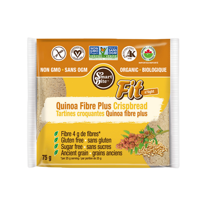 Quinoa fibre plus crispbread | 12 sachets -Smartbite snacks -Gagné en Santé