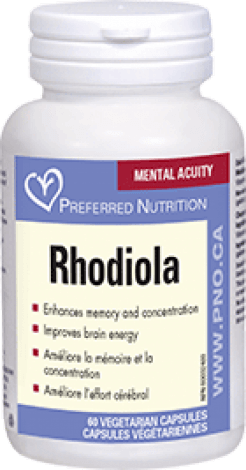 Rhodiola - Acuité mentale -Preferred Nutrition -Gagné en Santé
