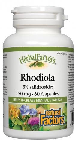 Rhodiola - Soutient la force mentale | HerbalFactors® -Natural Factors -Gagné en Santé