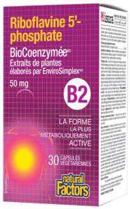 Riboflavin 5 Phosphate BioCoenzymé 50 mg -Natural Factors -Gagné en Santé
