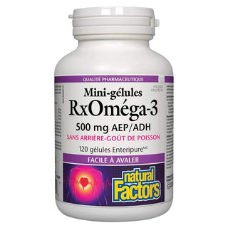 RxOméga-3 Mini-gélules 500 mg -Natural Factors -Gagné en Santé