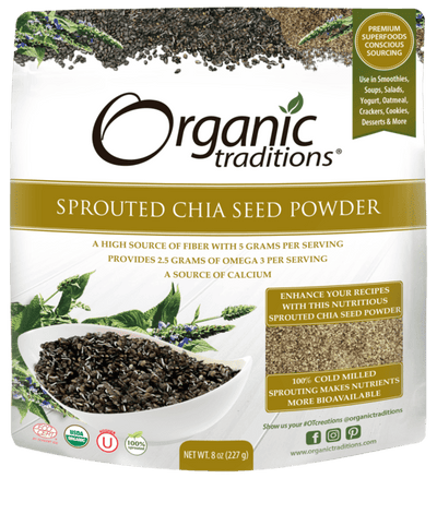 Sprouted Chia -Organic Traditions -Gagné en Santé