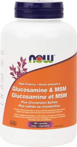 Sulfate Glucosamine, MSM et chondroïtine -NOW -Gagné en Santé