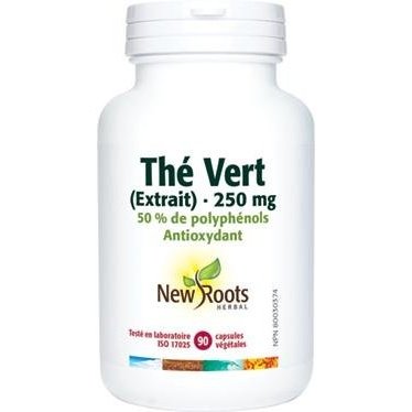 Thé vert - 250 mg ∙ 50% polyphenols -New Roots Herbal -Gagné en Santé