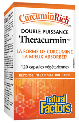 Theracurmin™ Double Puissance | CurcuminRich™ -Natural Factors -Gagné en Santé