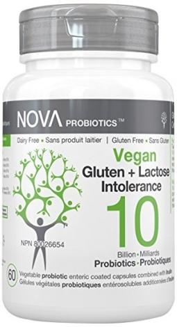 Vegan gluten-lactose-casein intolérance (4 souches, 10 milliards) -Nova Probiotics -Gagné en Santé