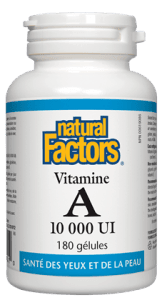 Vitamine A 10 000 UI -Natural Factors -Gagné en Santé