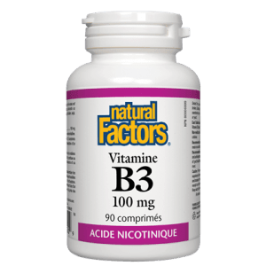 Vitamine B3 100 mg -Natural Factors -Gagné en Santé
