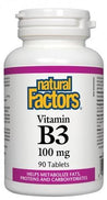 Vitamine B3 100 mg -Natural Factors -Gagné en Santé