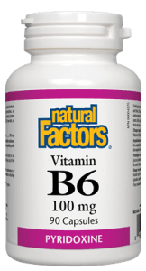 Vitamine B6 100 mg (capsules) -Natural Factors -Gagné en Santé