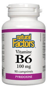 Vitamine B6 100 mg (comprimés) -Natural Factors -Gagné en Santé