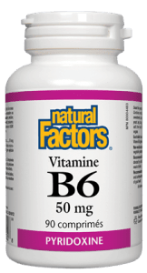 Vitamine B6 50 mg -Natural Factors -Gagné en Santé