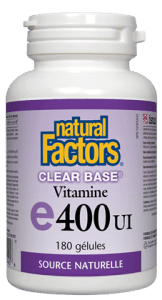 Vitamine Clear Base E 400 UI -Natural Factors -Gagné en Santé