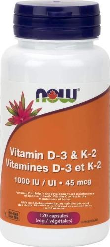 Vitamine D-3 & K2 -NOW -Gagné en Santé