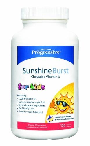 Vitamine D pour enfants Sunshine Burst - Citron -Progressive Nutritional -Gagné en Santé