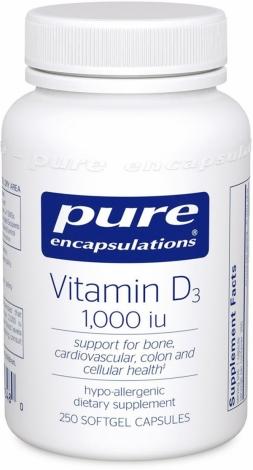 Vitamine D3 1,000 UI -Pure encapsulations -Gagné en Santé