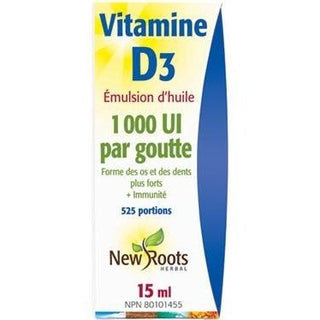 Vitamine D3 - Liquide -New Roots Herbal -Gagné en Santé